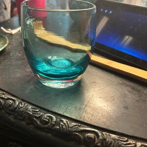 Glassybaby—Teal Glass Candle Holder (Night out)